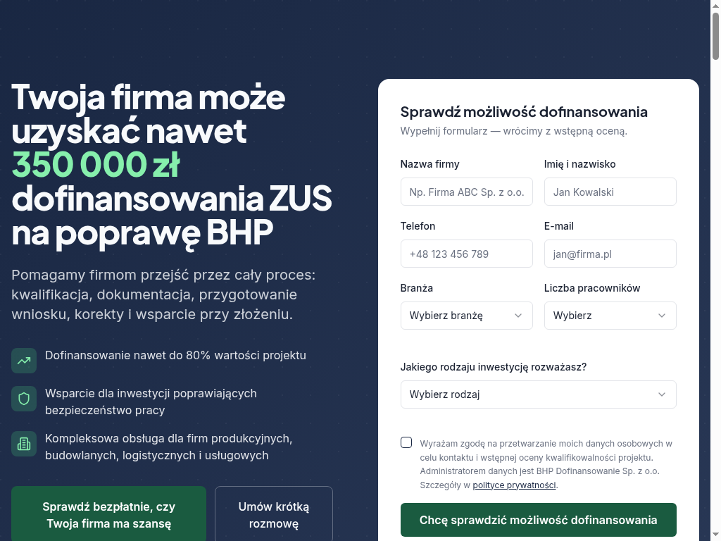 Realizacja MWX — Bezpieczna Dotacja